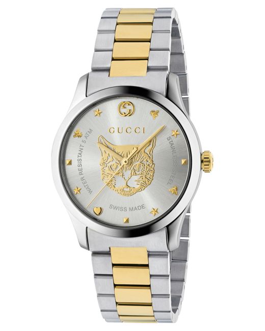 Gucci Swiss G-Timeless Two-Tone Stainless Steel Bracelet Watch 38mm