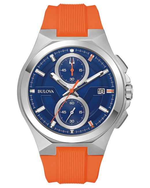 Bulova Chronograph Marc Anthony Maquina Silicone Strap Watch 46mm