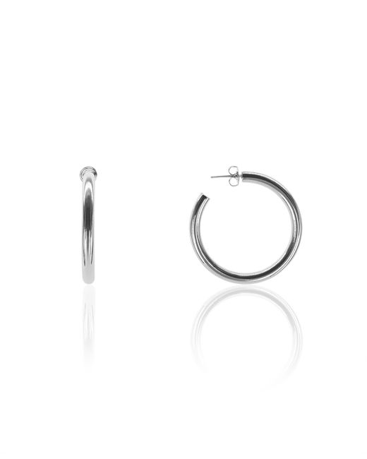 Oma The Label Liv 1 1/2 Medium Hoops White Gold Plated Brass 40mm