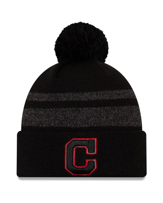 New Era Cleveland Indians Dispatch Cuffed Knit Hat with Pom