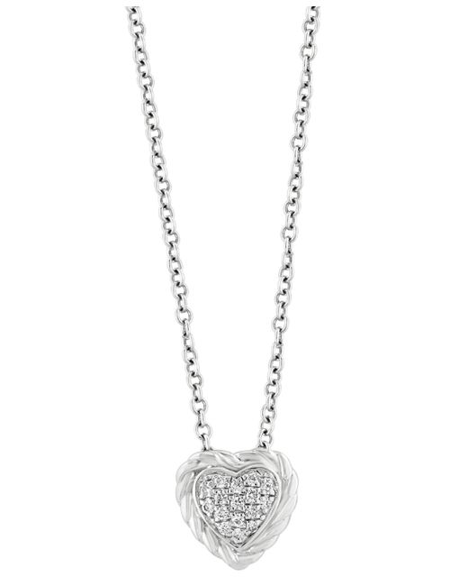 Effy Collection Effy Diamond Pave Heart 18 Pendant Necklace 1/20 ct. t.w.