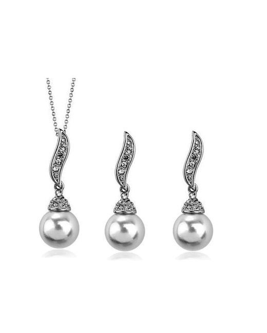 Hollywood Sensation Pearl Drop Necklace and Earring Set-Pearl Set