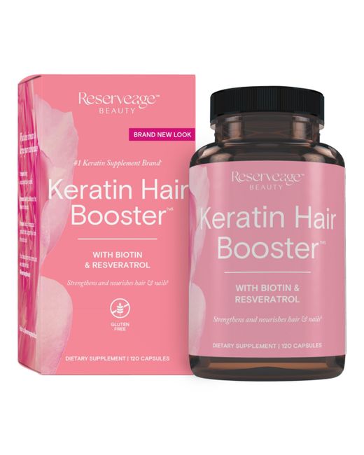 Reserveage Keratin Hair Booster and Nails Supplement Supports Healthy Thickness Shine with Biotin Capsules 60 Servings