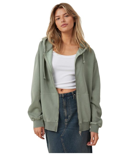 Cotton On Classic Washed Zip-Through Hoodie Sweater
