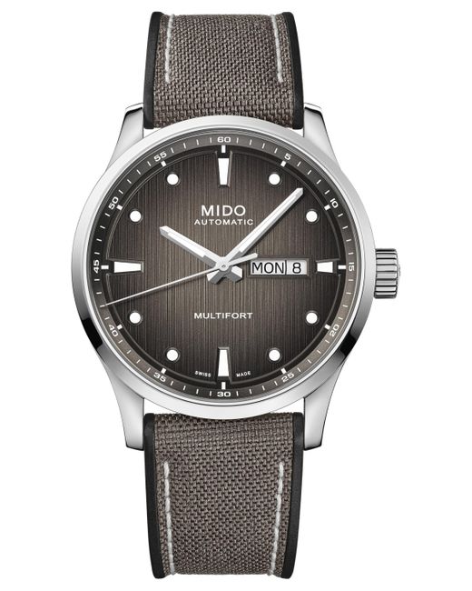 Mido Swiss Automatic Multifort Textile Strap Watch 42mm