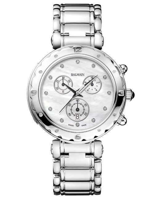 Balmain Swiss Chronograph Balmainia Diamond 1/20 ct. t.w. Stainless Steel Bracelet Watch 38mm