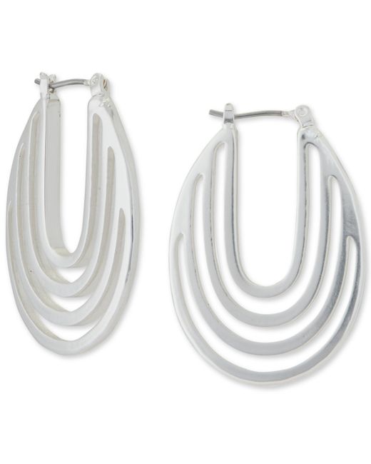 Lucky Brand Tone Medium Openwork Hoop Earrings