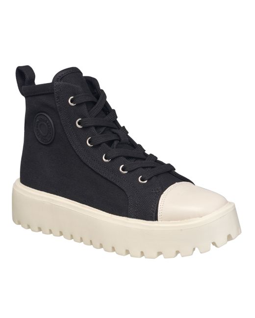 French Connection Angel High Top Lace-up Lug Sole Platform Sneakers
