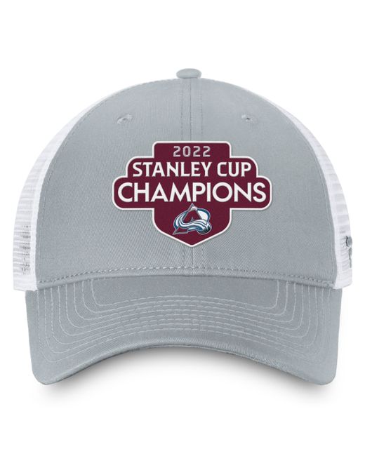Fanatics White Colorado Avalanche 2022 Stanley Cup Champions Locker Room Trucker Adjustable Hat