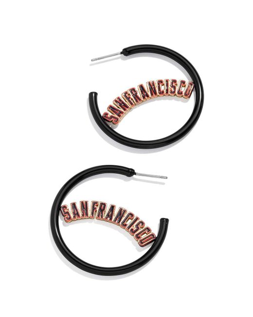 Baublebar San Francisco Giants Enamel Hoop Earrings