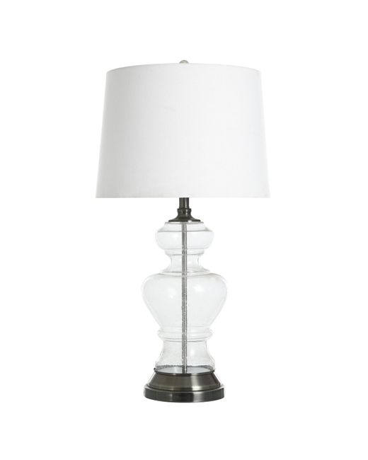 Stylecraft Home Collection 33 Elegant Seeded Glass Table Lamp with Urn Shaped Base Brushed Steel