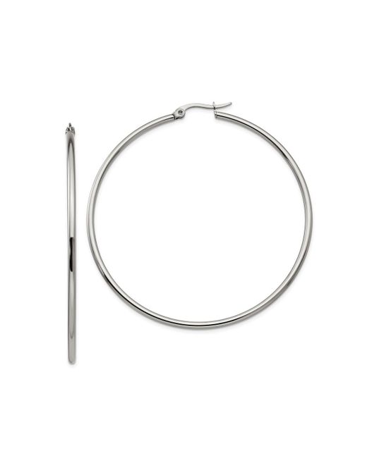 Chisel Polished Diameter Hoop Earrings