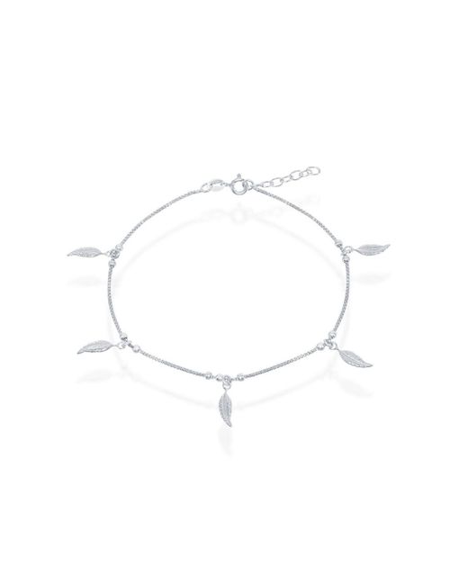Simona Sterling Dangling Leafs Anklet