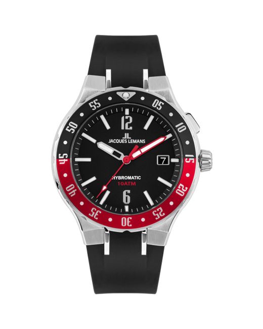 Jacques Lemans Hybromatic Watch with Silicone Strap and Solid 1-2109