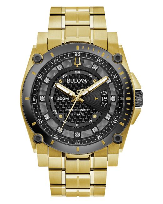 Bulova Precisionist Diamond-Accent Tone Stainless Steel Bracelet Watch 46.5mm
