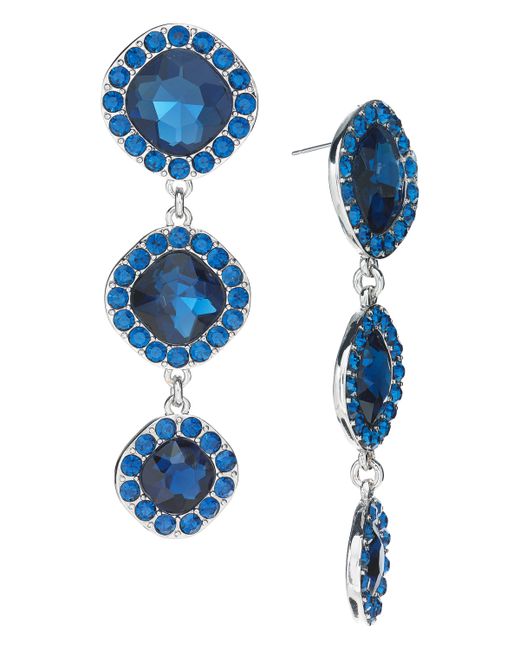 I.N.C. International Concepts Round Crystal Triple Drop Earrings Created for