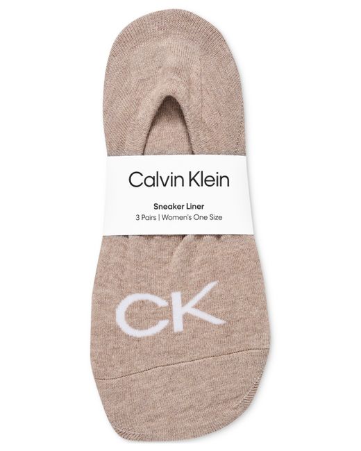 Calvin Klein 3-Pk. Logo Knit Liner Socks