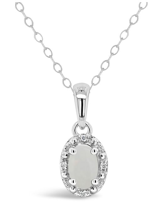 Macy's Gemstone and Diamond Accent Pendant Necklace Sterling