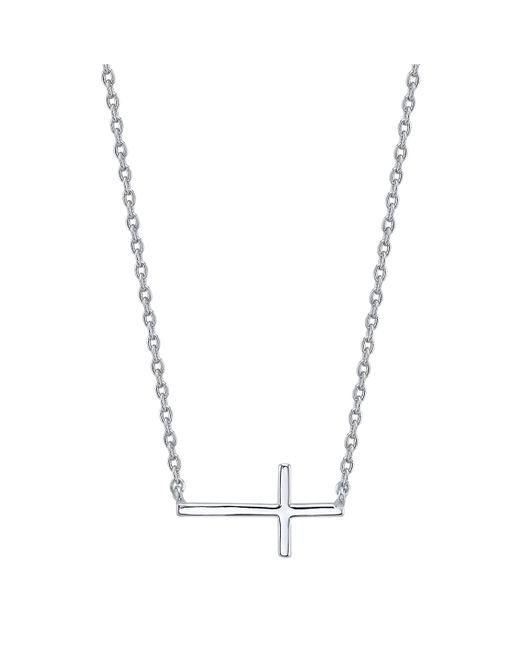 Unwritten Thin East West Cross Station Plated Necklace