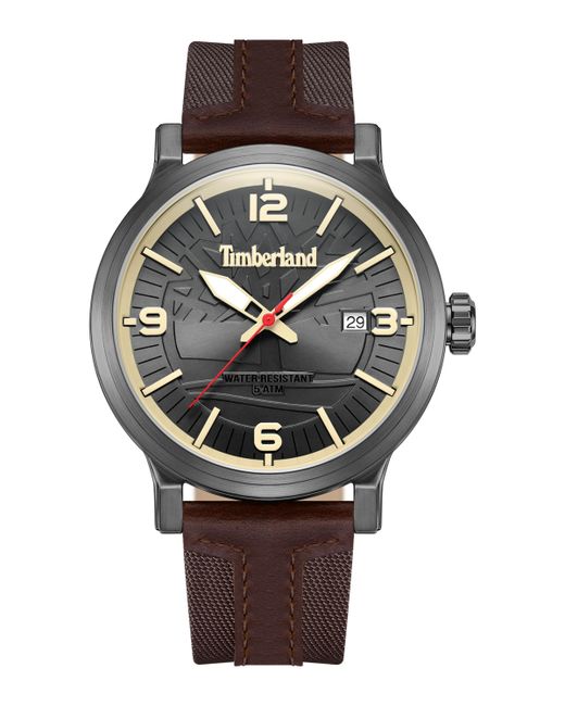 Timberland Quartz Westerly Leather Nylon Strap Watch 46mm