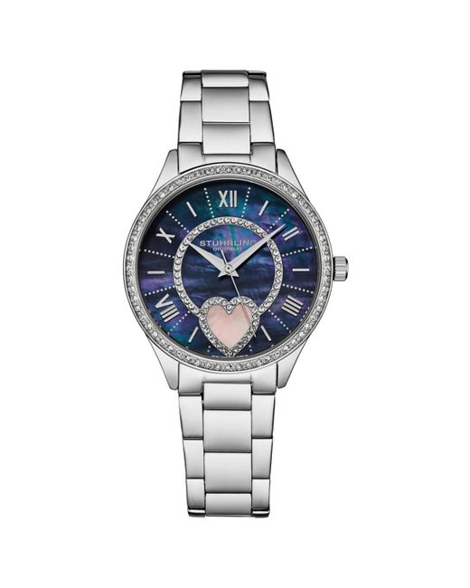 Stuhrling Symphony Stainless Steel Blue Dial 45mm Round Watch
