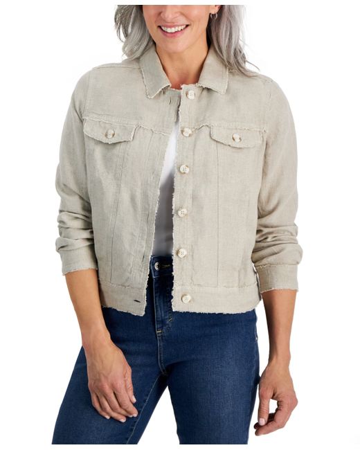 Charter Club Petite 100 Frayed-Edge Jacket Created for