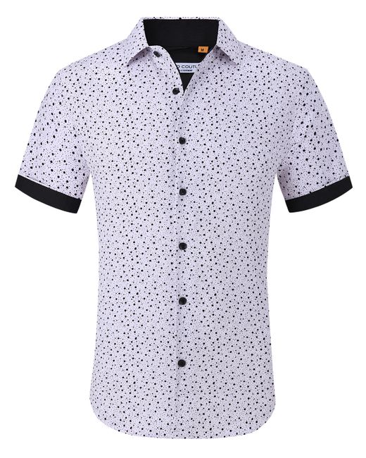 Suslo Couture Slim-Fit Geo-Print Performance Shirt