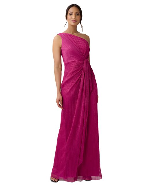 Adrianna Papell Stardust One-Shoulder Gown