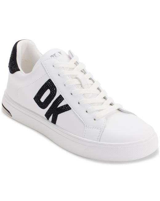 Dkny Abeni Lace Up Rhinestone Low Top Sneakers Black