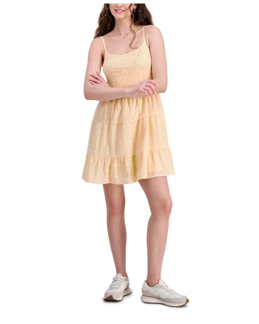 Hippie Rose Juniors Smocked Tiered Mini Dress