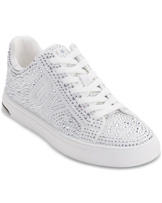 Dkny Abeni Lace Up Rhinestone Low Top Sneakers