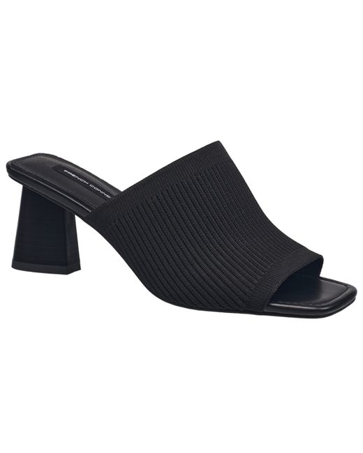 French Connection Knit Styles Slip On Block Heel Sandal