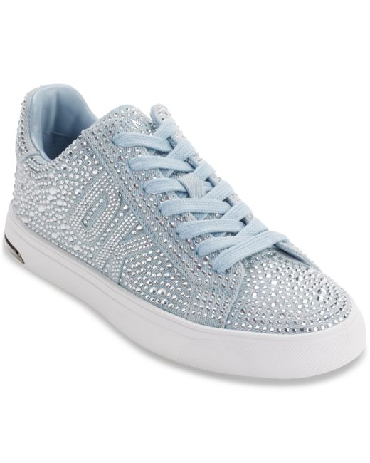 Dkny Abeni Lace Up Rhinestone Low Top Sneakers