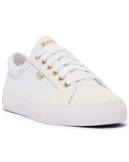 Keds Jump Kick Leather Casual Sneakers from Finish Line Gold
