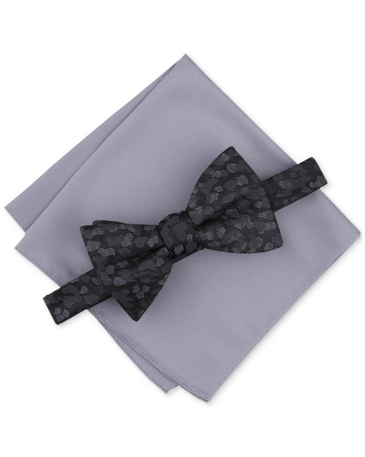 Alfani Abstract Pattern Bow Tie Solid Pocket Square Set Created for