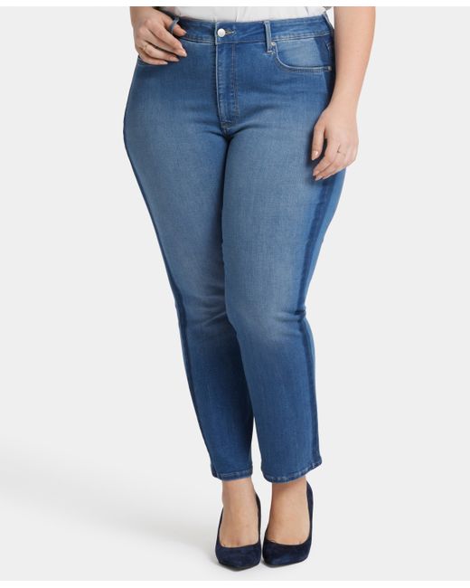 Nydj Plus Marilyn Straight High Rise Ankle Jeans