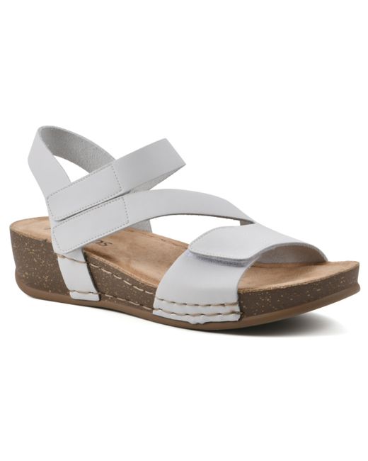 White Mountain Fern Footbed Wedge Sandals