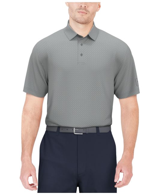 PGA Tour Short Sleeve Geo Jacquard Performance Polo Shirt