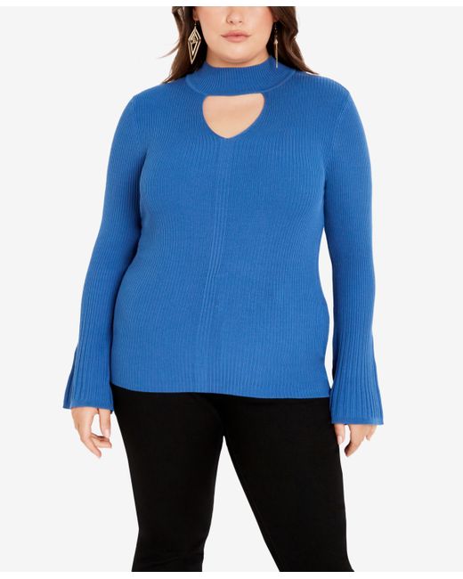 Avenue Plus Zoe Long Bell Sleeve Sweater