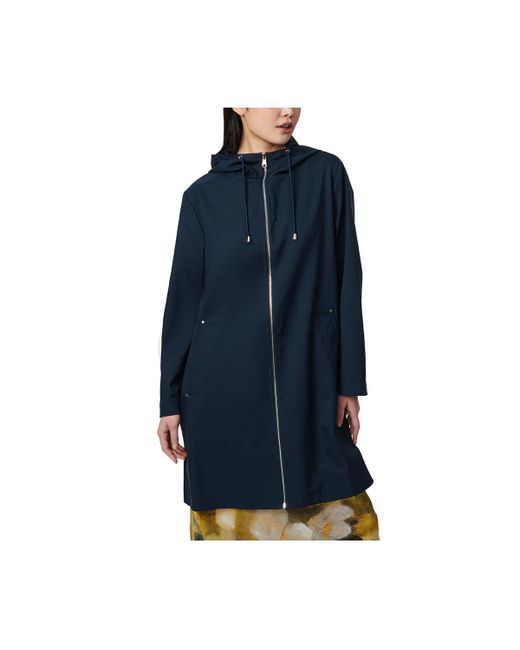 Bernardo Hooded Mid Length Raincoat