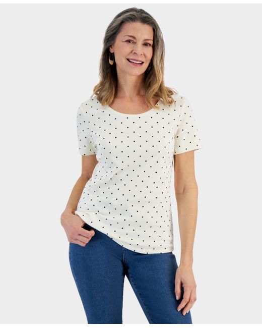 Style & Co Printed Short-Sleeve Scoop-Neck Top Created for