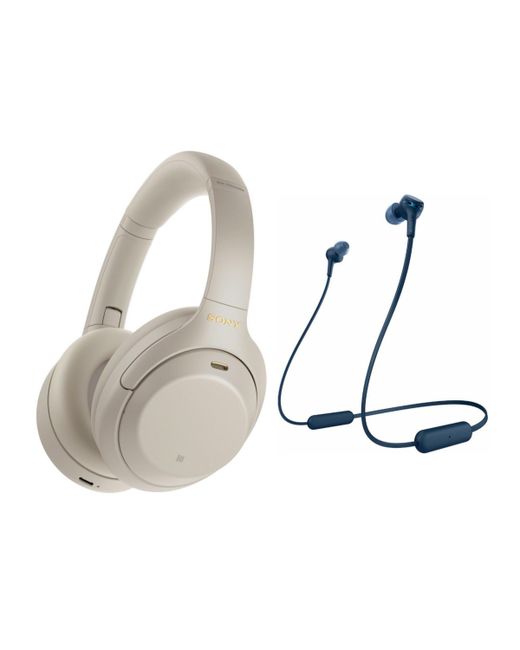 Sony Wh-1000XM4 Wireless Noise Canceling Over-Ear Headphones Silver Bundle