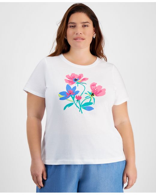 On 34th Trendy Plus Floral Graphic Relaxed-Fit T-Shirt Created for