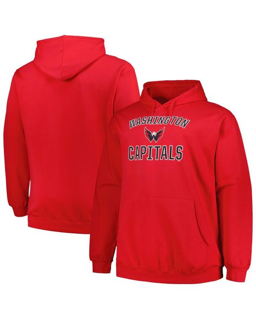 Profile Washington Capitals Big and Tall Arch Over Logo Pullover Hoodie