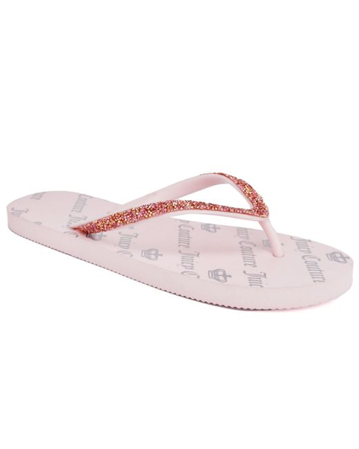 Juicy Couture Shimmery Thong Flip Flop Sandals