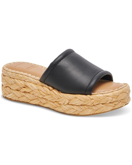 Dolce Vita Raffia Flatform Slide Sandals