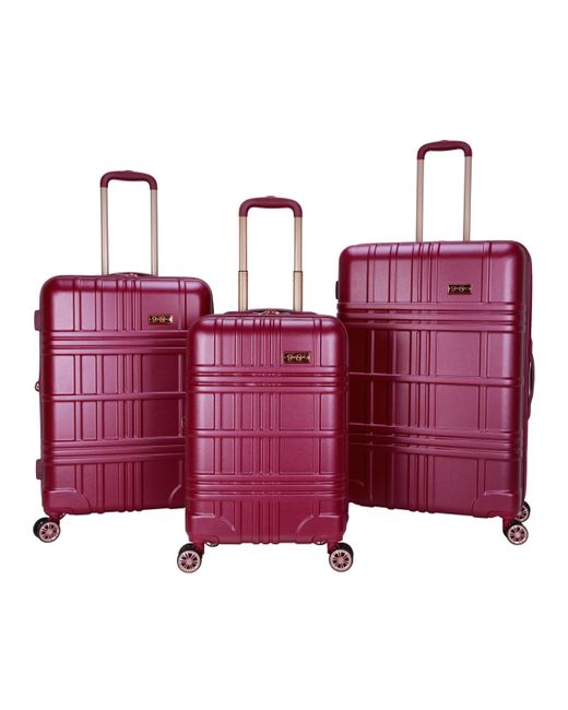 Jessica Simpson Jewel Plaid 3 Piece Hardside Luggage Set