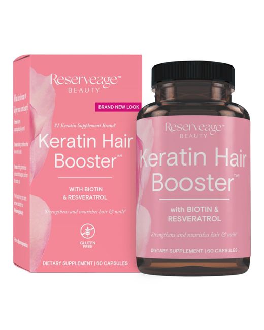 Reserveage Keratin Hair Booster and Nails Supplement Supports Healthy Thickness Shine with Biotin Capsules 30 Servings