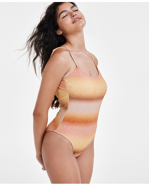 Cotton On Glitter Ombre Scoop Neck One Piece Swimsuit
