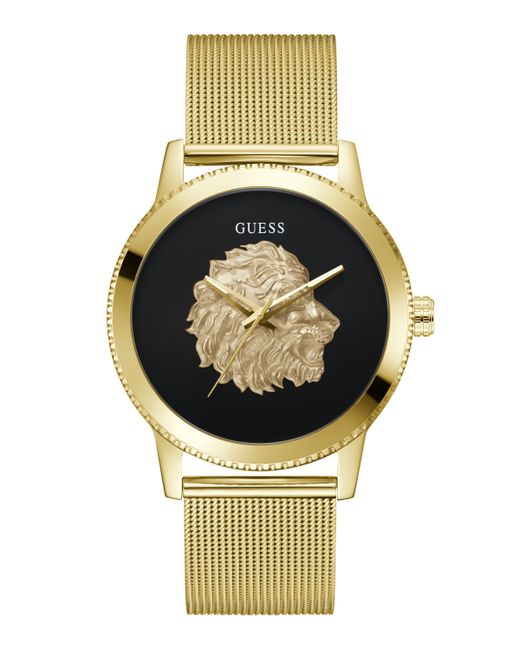 Guess Analog Gold-Tone Stainless Steel Mesh Watch 44mm